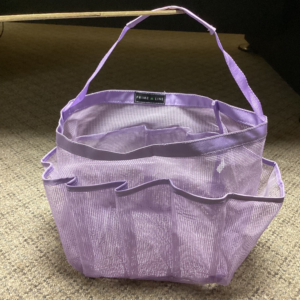 Prime Line Purple Mesh Bath Shower Caddy with Handle